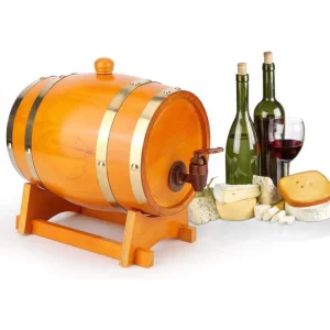 Дървено Буре с Кранче и Стойка за Подарък на Ценител