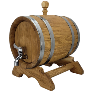 Дървено буре 5 литра с метална канелка
