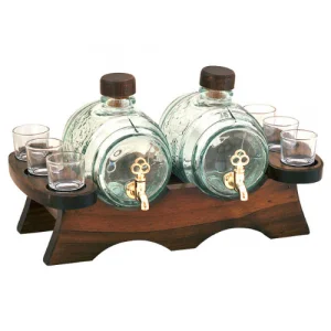 Стъклени бъчви 2 литра с 6 чаши