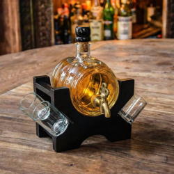 Стъклено буре с канелка и 4 чаши