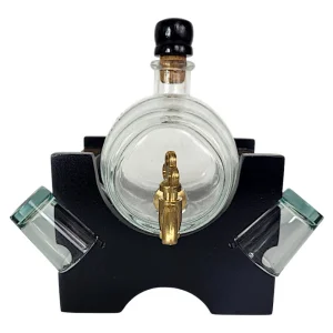 Стъклено буре с канелка и 4 чаши