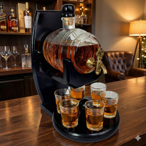 Стъклено Буре с Канелка на Въртяща се Стойка