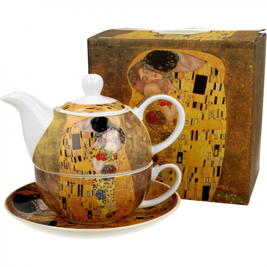 Комплект чаша с чайник Klimt Collection - The Kiss на супер цена от Neostyle.bg