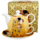 Комплект чаша с чайник Klimt Collection - The Kiss Ecru на супер цена от Neostyle.bg
