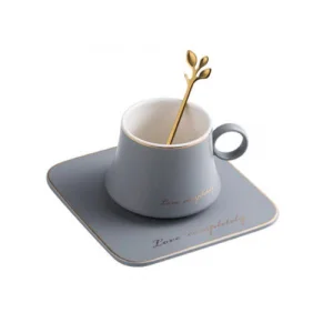 Чаша, чинийка, лъжичка Gray Love