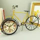 Настолен часовник във форма на жълто колело ретро стил 38см