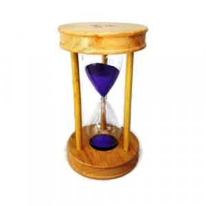 Пясъчен часовник от дърво и стъкло-15 мин