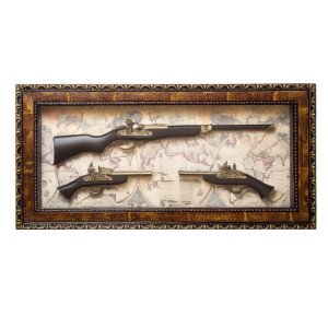 Декоративно 3D пано с ретро пушка и пистолети