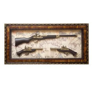 Декоративно 3D пано с ретро пушка и пистолети