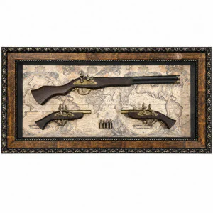 Декоративно 3D пано с ретро пушка и пистолети