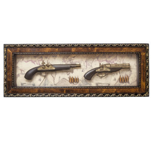 Декоративно пано за стена с два антични пистолета