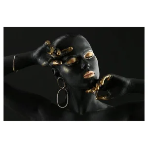 Стъклена картина арт фотография "Златна Богиня"