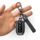Ключодържател от черна плетена еко кожа и метал с лого на BMW