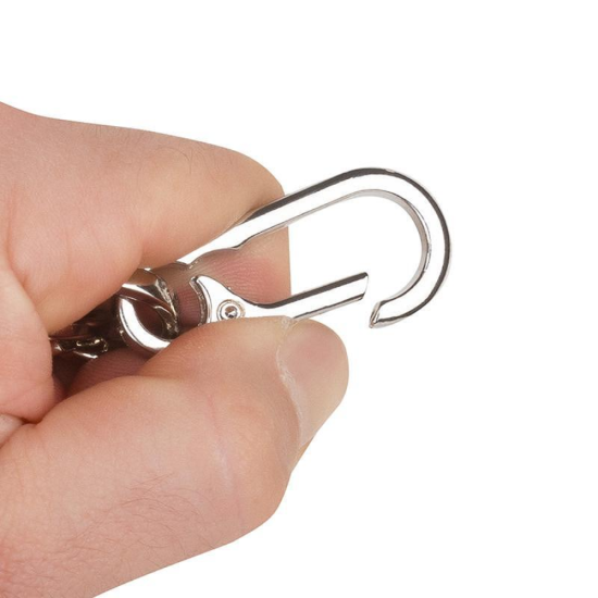 Черен кожен ключодържател BMW с метален карабинер