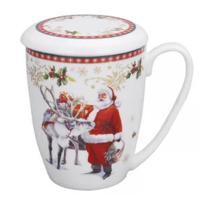 Порцеланова чаша с коледни мотиви