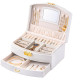 отворен органайзер White Pearl с огледало куки за колиета и чекмедже