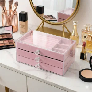 Елегантна велурена кутия за бижута