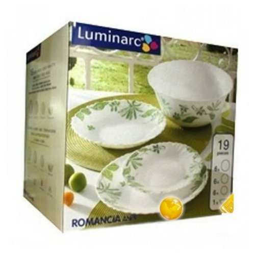 Сервиз за хранене Luminarc Romancia Green 19 ч. Сервиз за хранене Luminarc Romancia Green 19 ч.