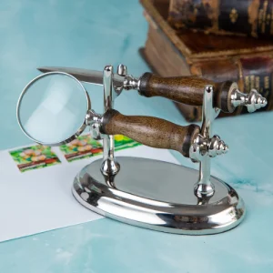 Комплект лупа и нож за отваряне на писма - Класик