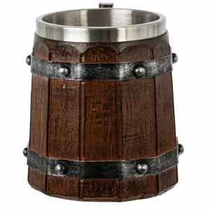 Халба за бира дизайн дървена бъчва 11.5см