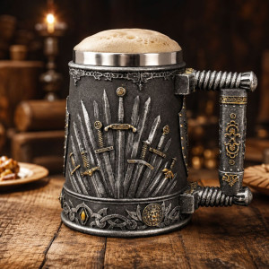 Халба за бира Game of Thrones с релефни мечове, 600 мл