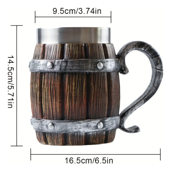 Голяма чаша за бира с дизайн на бъчва виж цена в Neostyle.bg