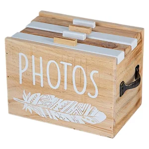 Дървена кутия с 4 албума за снимки 10х15см