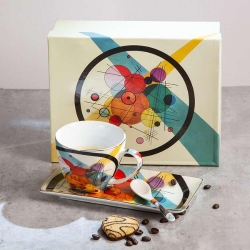 Комплект две чаши за чай с чинийки и лъжички - Colors на супер цена от Neostyle.bg