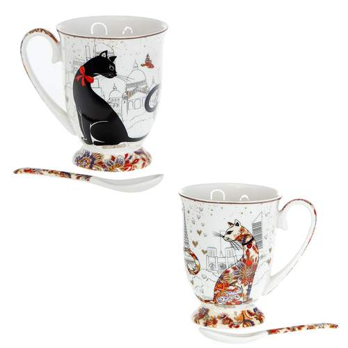 Сервиз за чай от 2 чаши MUG котки от Neostyle.bg Сервиз за чай от 2 чаши MUG котки на супер цена от Neostyle.bg