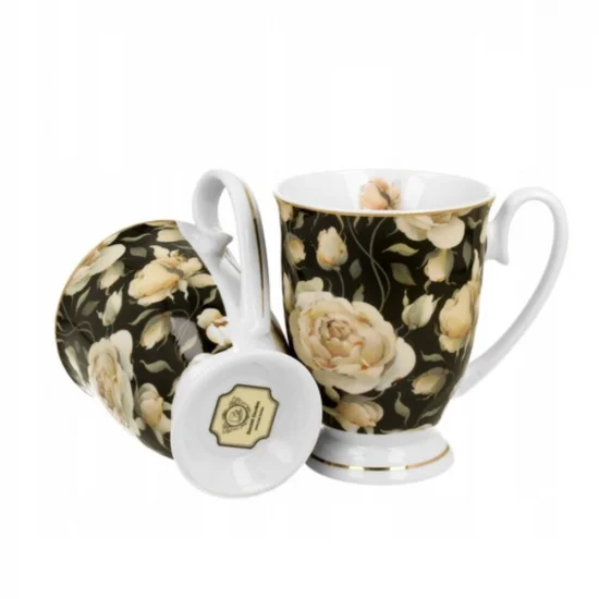 Комплект за чай English Roses Black - Golden Line на супер цена от Neostyle.bg
