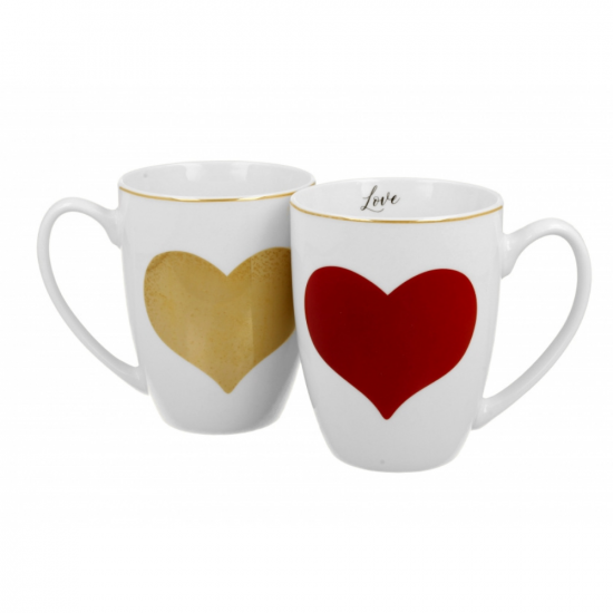 Сервиз за чай/кафе Red & Gold Heart на супер цена от Neostyle.bg