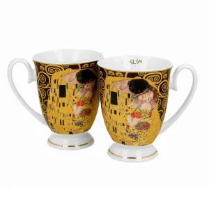 Комплект за чай The Kiss Brown inspired by Gustav Klimt - Golden Line