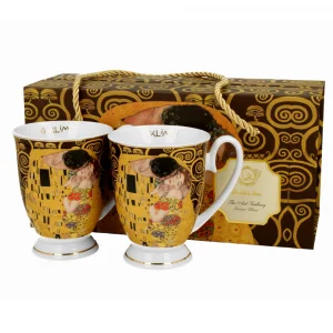 Комплект за чай The Kiss Brown inspired by Gustav Klimt - Golden Line