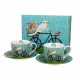 Комплект две чаши за чай с чинийки Cat’s World - Bicycle на супер цена от Neostyle.bg