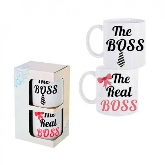 Комплект чаши за кафе The Boss/The Real Boss на супер цена от Neostyle.bg