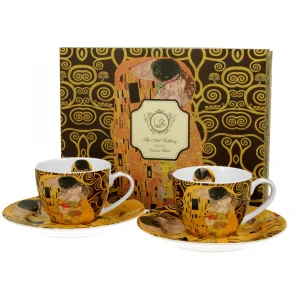 Комплект за кафе Gustav Klimt Collection - The Kiss Brown