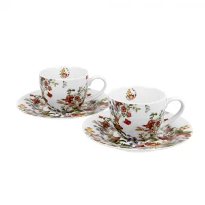 Комплект за кафе Vintage Flowers White