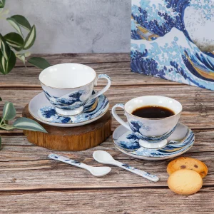 Комплект чаши за кафе "Голямата вълна"