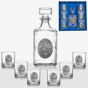 Сет 6 чаши за ракия с бутилка