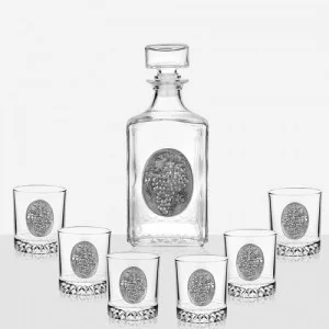 Сет бутилка+6 чаши за ракия