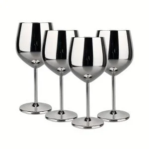 Комплект метални чаши за вино от неръждаема стомана 500 мл