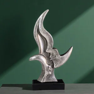 Статуетка майка и дете абстрактна фигура в сребристо