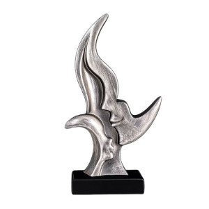 Статуетка майка и дете абстрактна фигура в сребристо