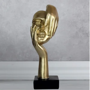 Модерна статуетка за декорация - Златно лице и ръце