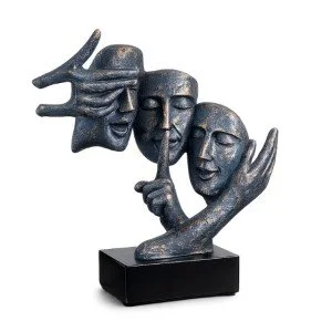 Декоративна статуетка абстрактни лица "Не видях, не чух, не разбрах"