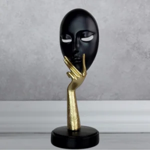 Статуетка "Златно Мълчание" - Модерна Декорация Маска и Ръка
