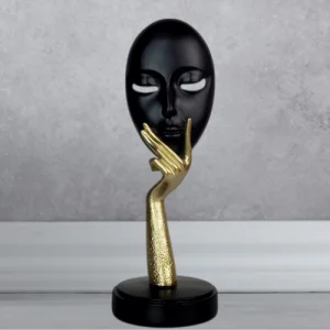 Статуетка "Златно Мълчание" - Модерна Декорация Маска и Ръка