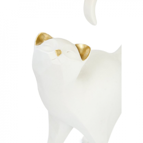 Декоративна фигура"Бяла котка със златен поднос" на супер цена от Neostyle.bg