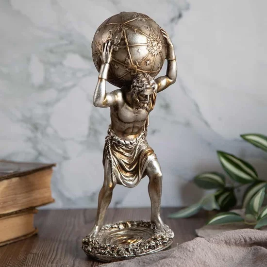 Декоративна статуетка Титан Атлас носещ небесната сфера