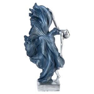 Елегантна статуетка танцьорка със синя рокля 36см